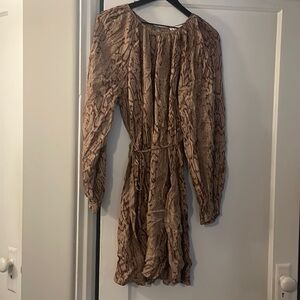 GB mini dress is brown/tan snake print